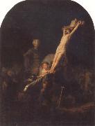 REMBRANDT Harmenszoon van Rijn The Raising of the Cross oil painting on canvas